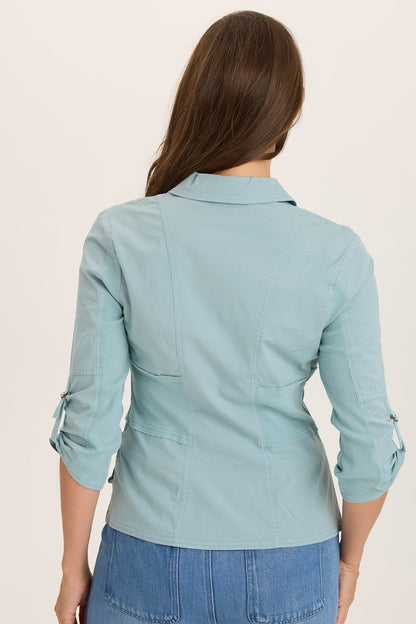Wexel Stretch Poplin Fitted Cargo Jacket