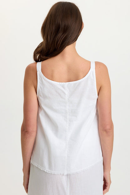 Shawnie Linen Billowy Pintuck Tank