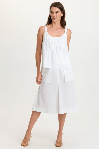 Shawnie Linen Billowy Pintuck Tank