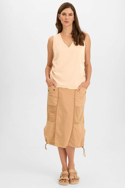 Ileana Cinched Soft Twill V-Neck Tank