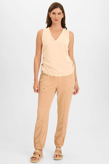 Ileana Cinched Soft Twill V-Neck Tank