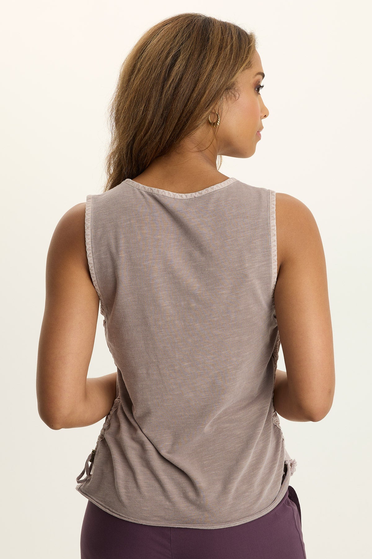Ileana Cinched Soft Twill V-Neck Tank