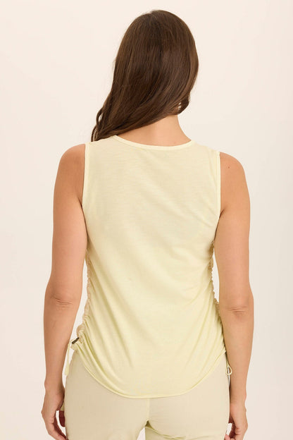 Ileana Cinched Soft Twill V-Neck Tank
