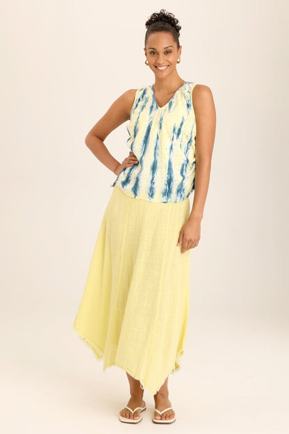 Ileana Cinched Soft Twill V-Neck Tank
