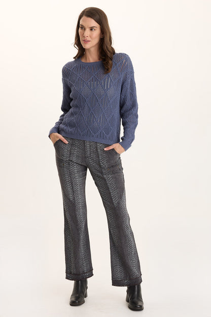 Askell Textured Jacquard Flared Pull-On Pant