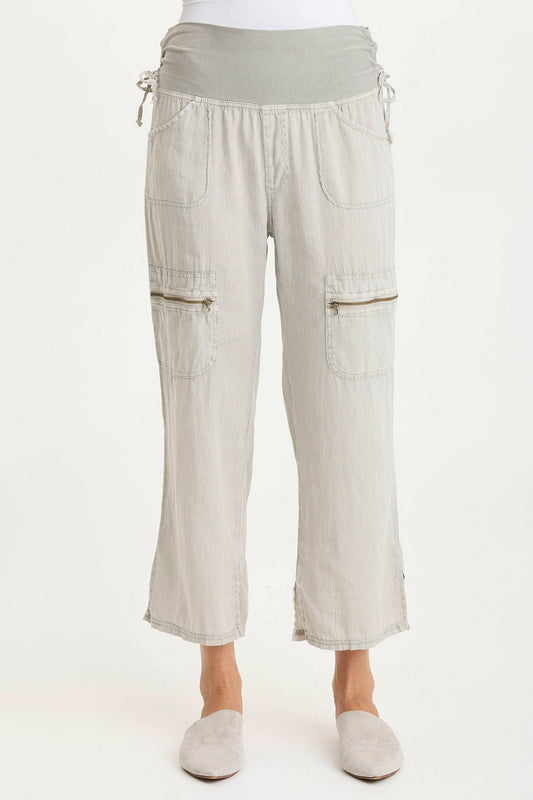 Amica High Waist Linen Cargo Pant