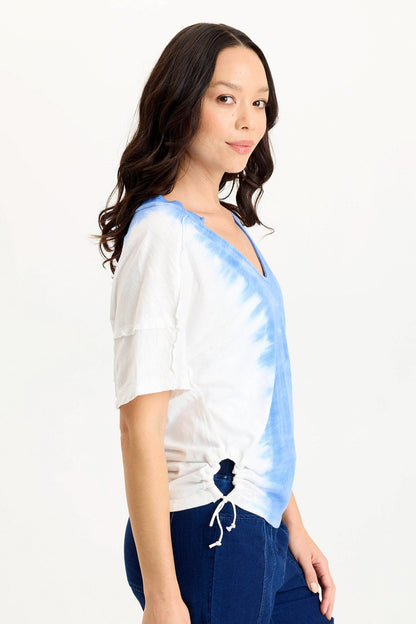 Siwa Jersey Split-Collar V-Neck Tee