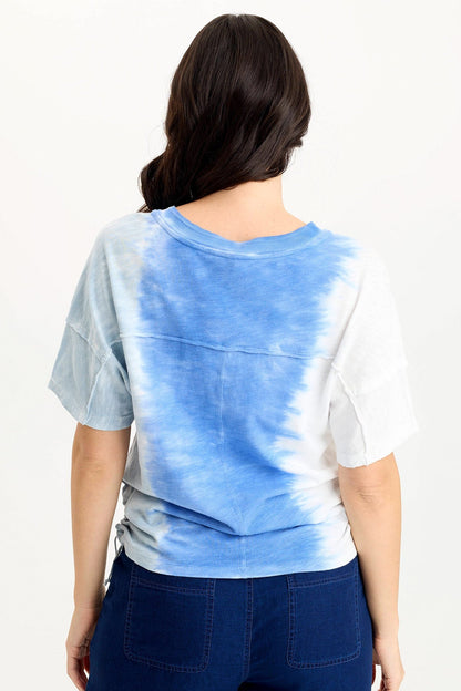 Siwa Jersey Split-Collar V-Neck Tee