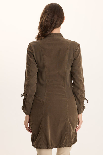 Anu Corduroy/Jersey Cinched Jacket-Dress