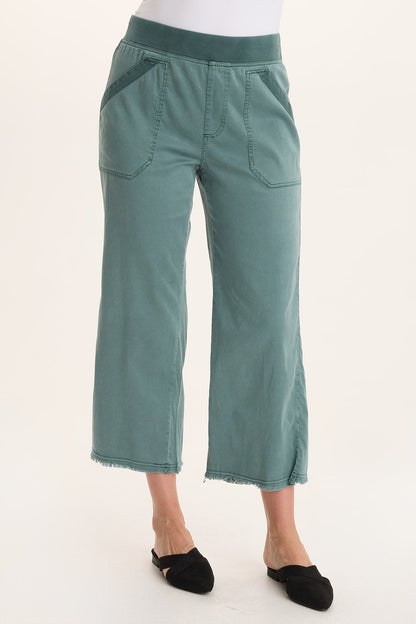 Daga Tencel Flared Leg Pull-On Crop Pant