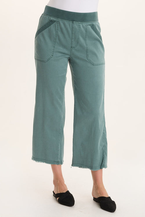 Daga Tencel Flared Leg Pull-On Crop Pant