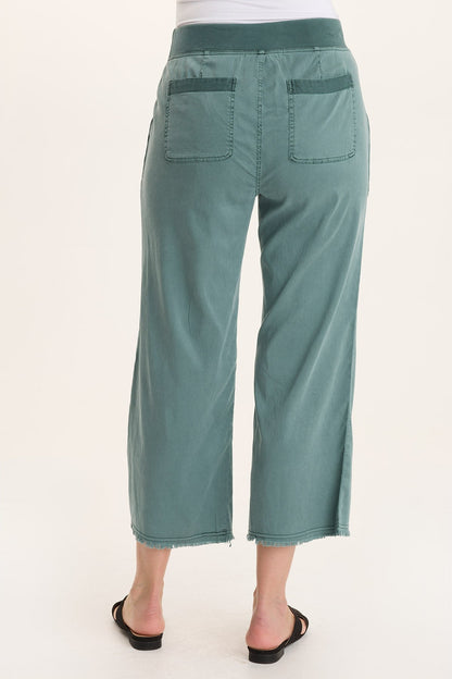Daga Tencel Flared Leg Pull-On Crop Pant