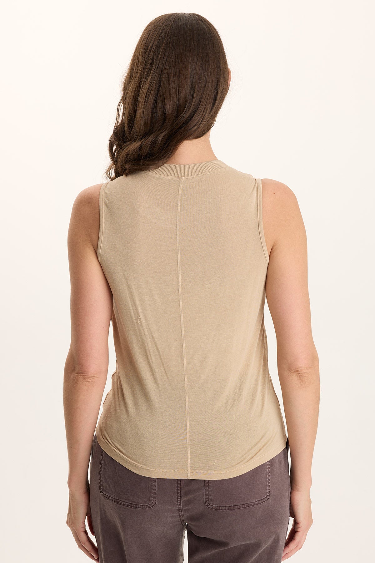 Mahala Textured Satin Embossed Crew Neck Tank