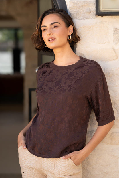 Chelan Textured Satin Casual Fit Top