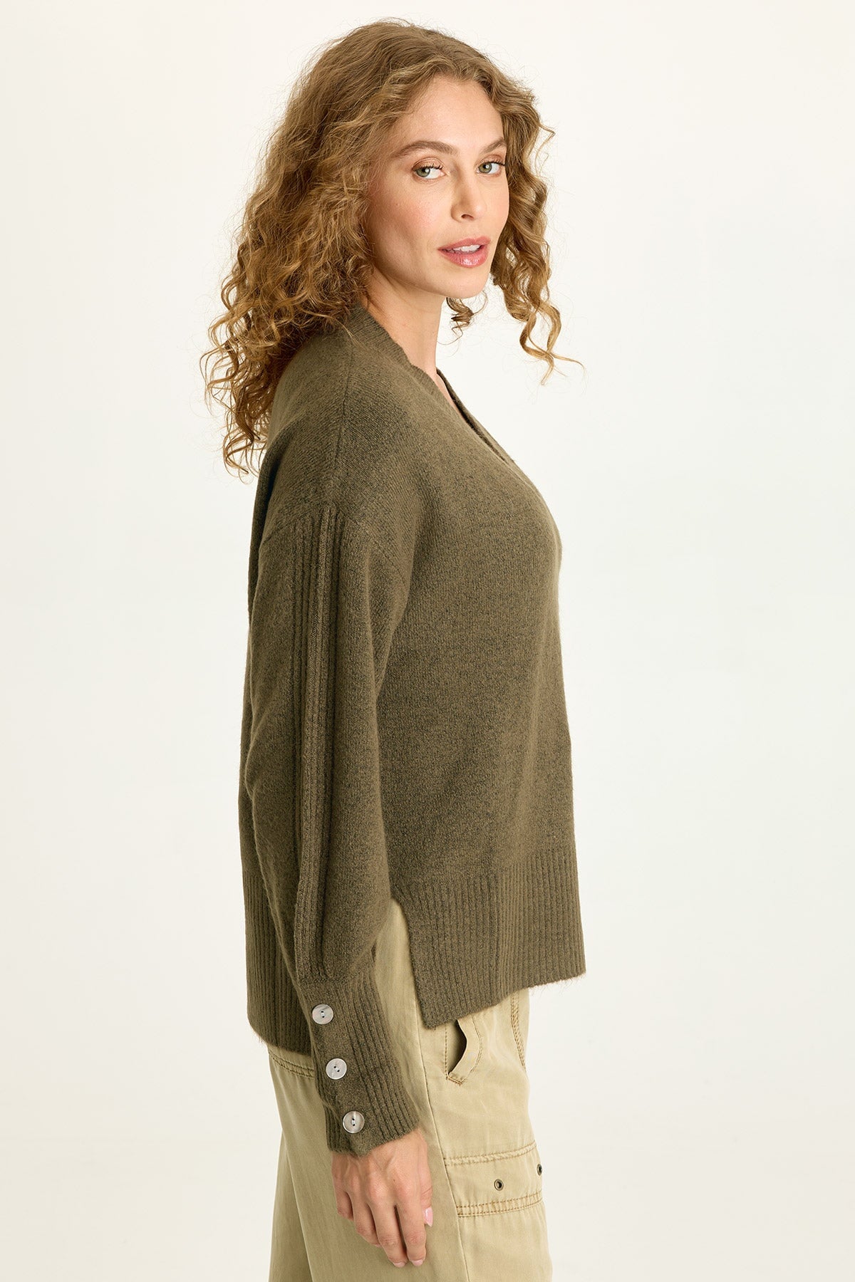 Bronte Relaxed Fit V-Neck Knit Sweater