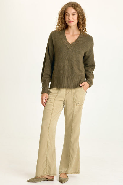 Bronte Relaxed Fit V-Neck Knit Sweater