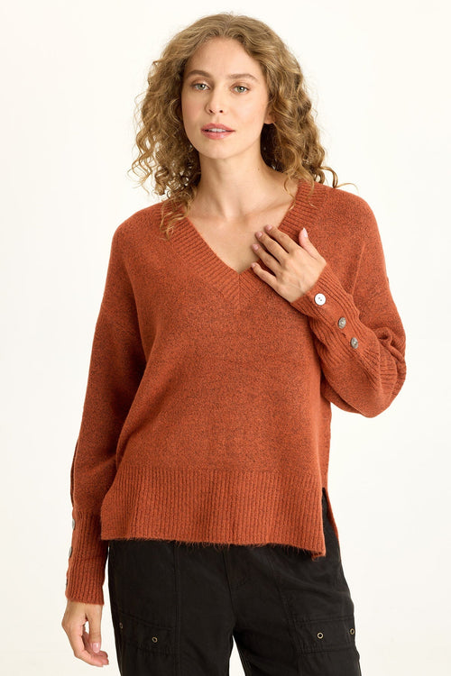 Bronte Relaxed Fit V-Neck Knit Sweater