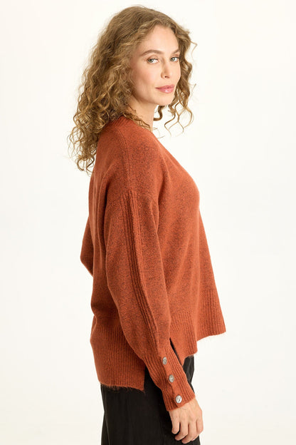Bronte Relaxed Fit V-Neck Knit Sweater