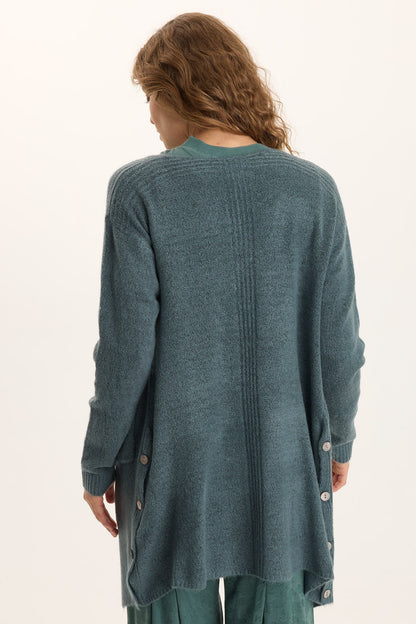 Bayek Longline Open-Front Knit Cardigan