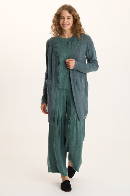 Bayek Longline Open-Front Knit Cardigan