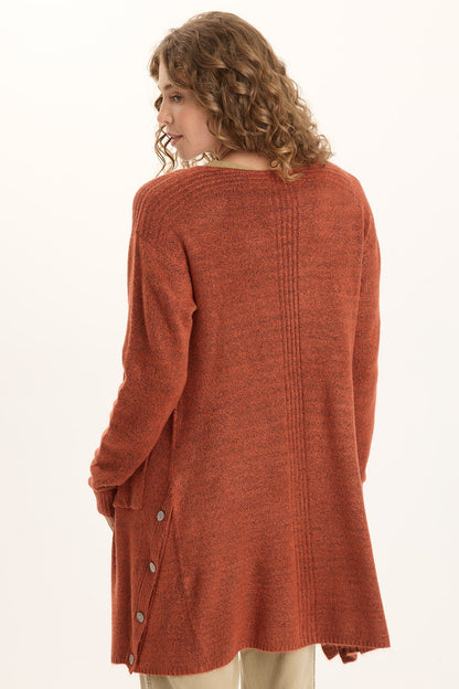 Bayek Longline Open-Front Knit Cardigan