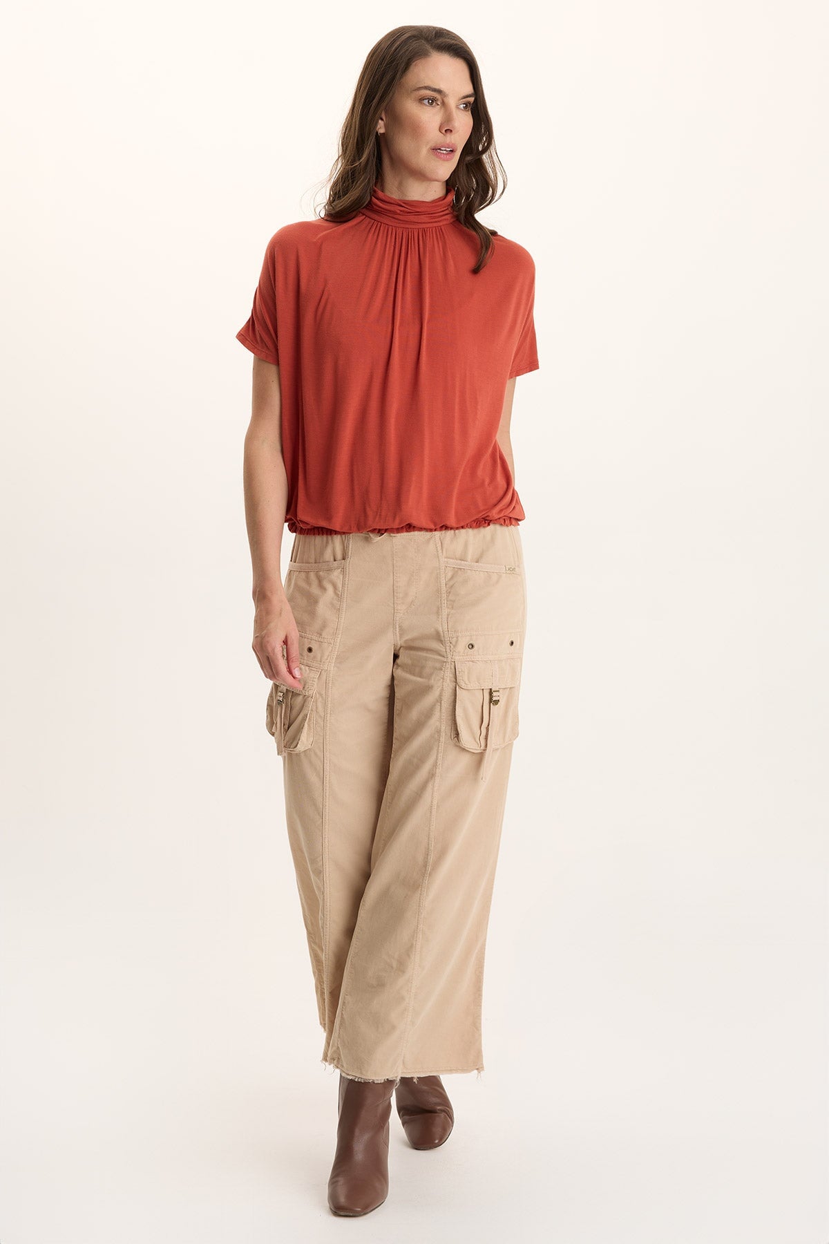 Viggo Soft Jersey Turtleneck Banded Tee