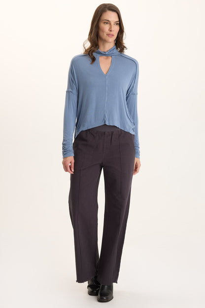 Norda Soft Stretch Jersey Mock-Neck Keyhole Top