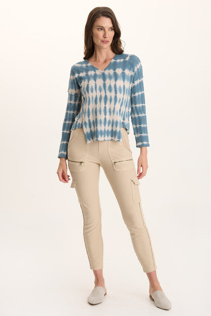 Arnie Thermal Asymmetrical Hem V-Neck Top