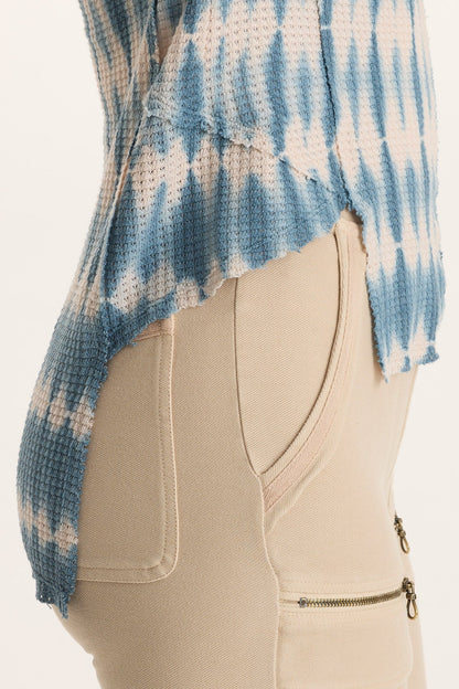 Arnie Thermal Asymmetrical Hem V-Neck Top