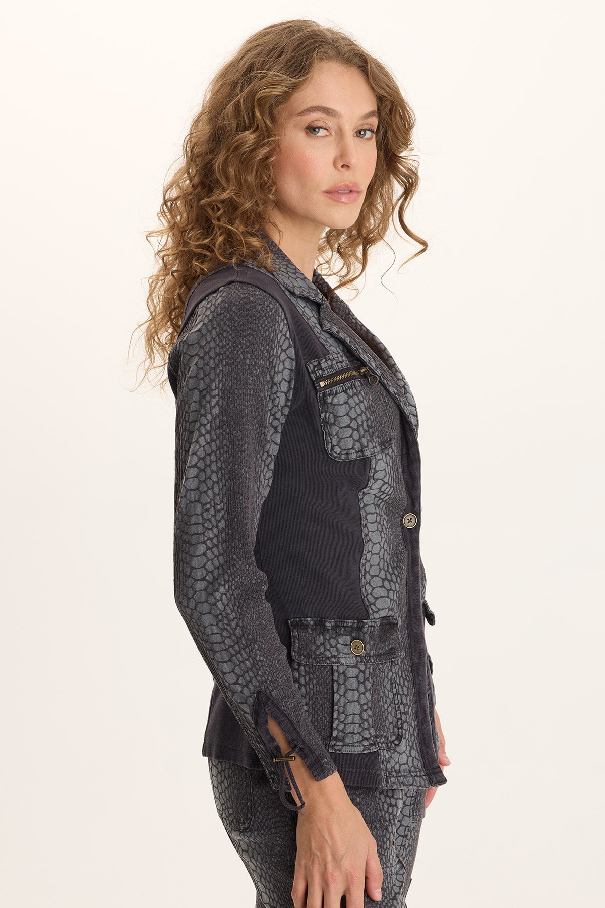 Kirklyn Textured Jacquard Novelty Stretch Blazer