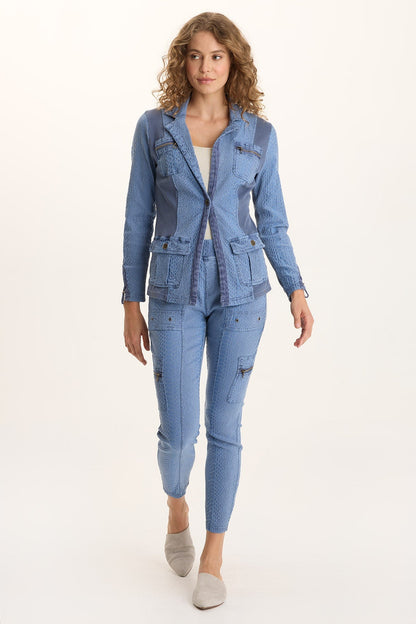 Kirklyn Textured Jacquard Novelty Stretch Blazer