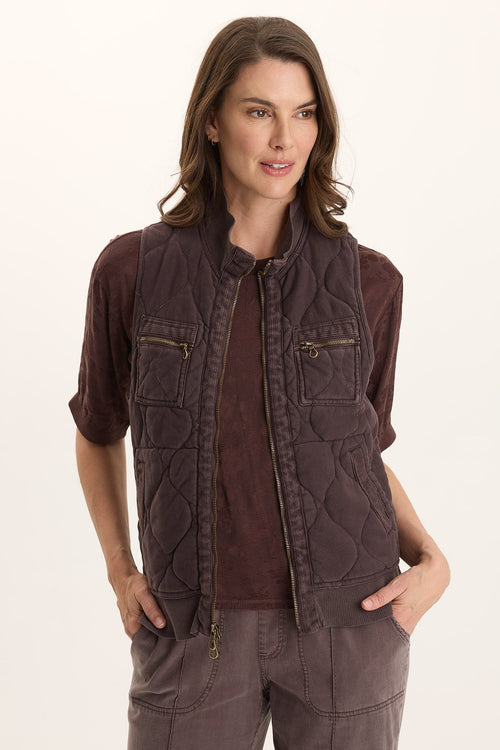 Aeric Quilted Zipper Pocket Vest
