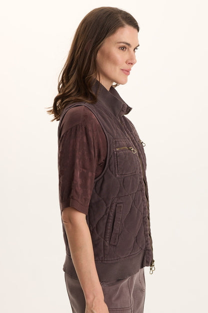 Aeric Quilted Zipper Pocket Vest
