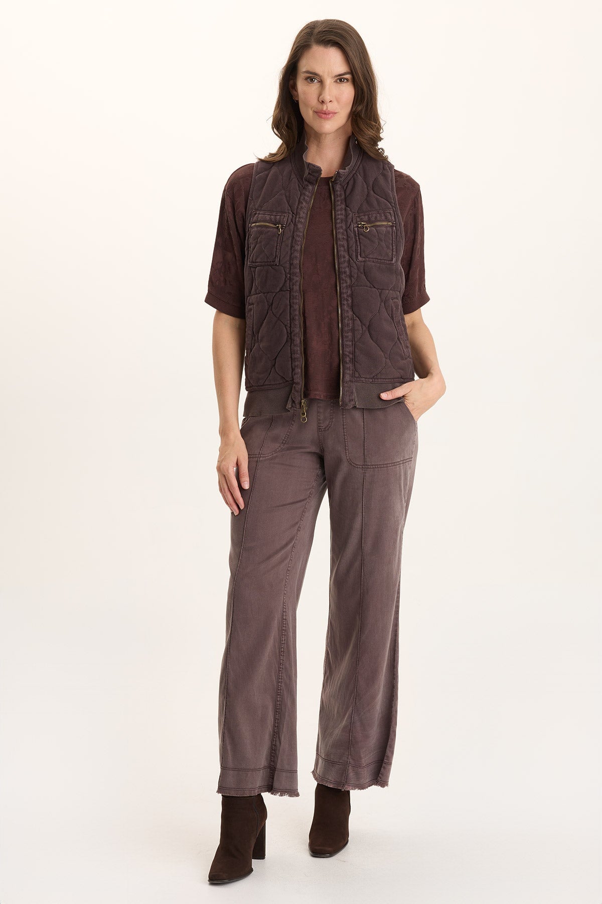 Aeric Quilted Zipper Pocket Vest