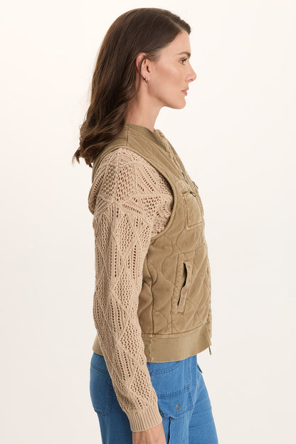 Aeric Quilted Zipper Pocket Vest