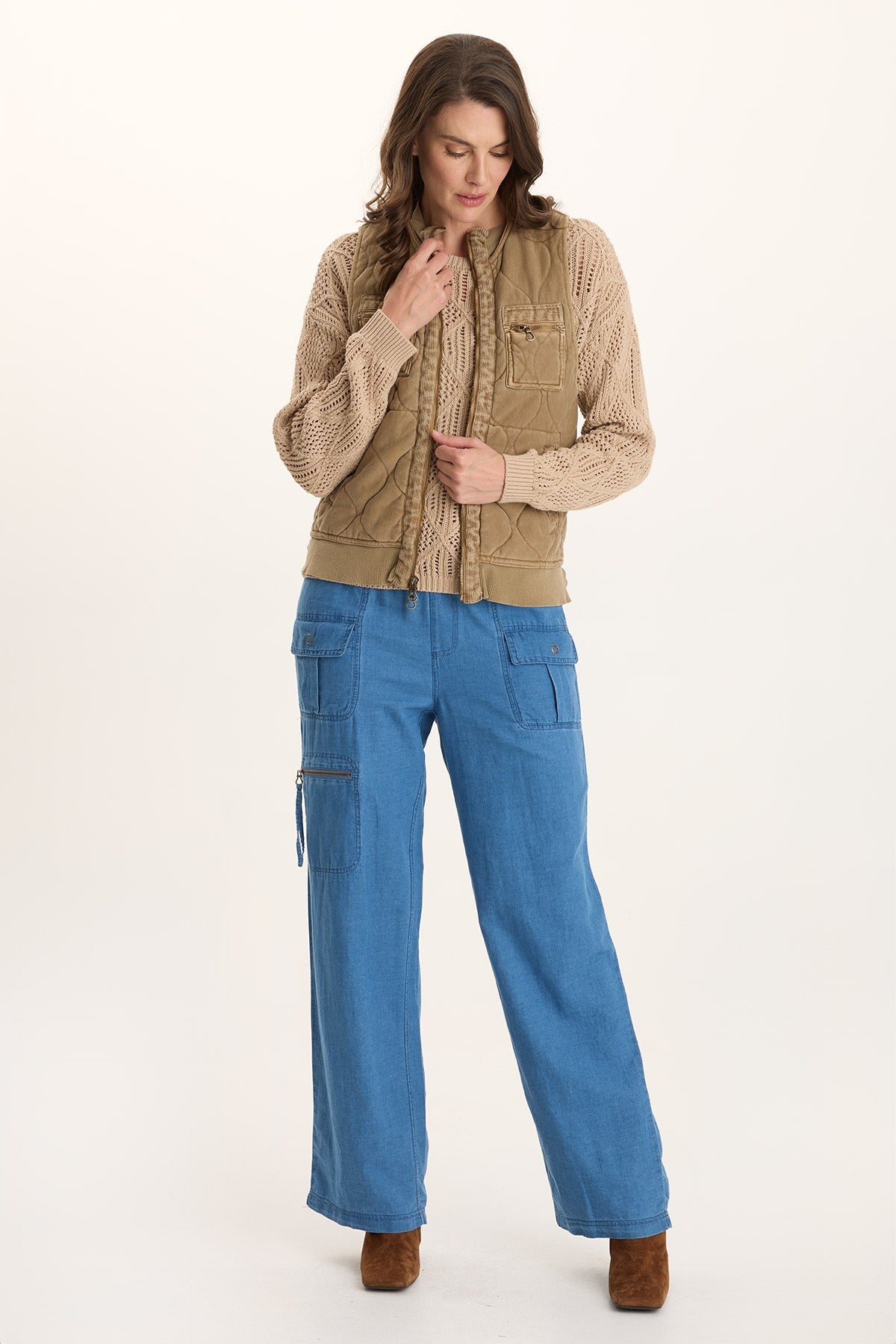 Aeric Quilted Zipper Pocket Vest