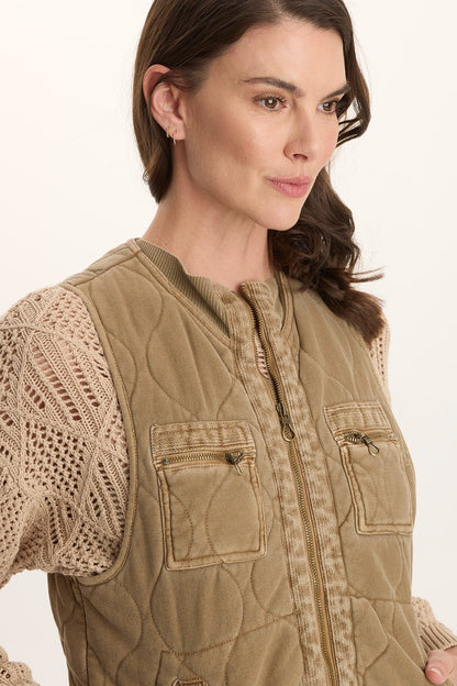 Aeric Quilted Zipper Pocket Vest