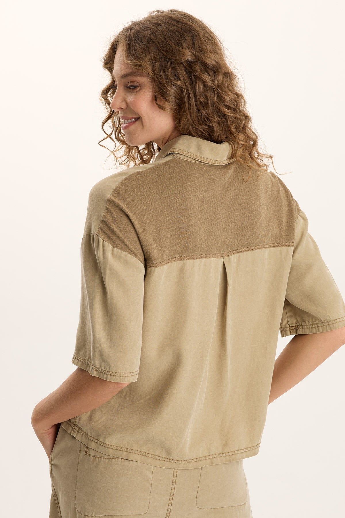 Tage Soft Twill Snap-Up Top