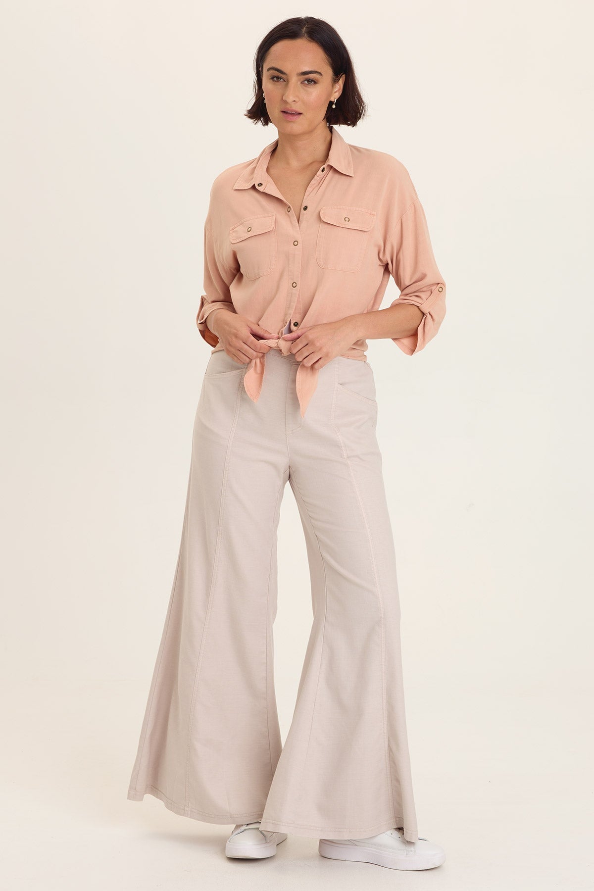 Tyrell Lightweight Tie-Front Button-Up