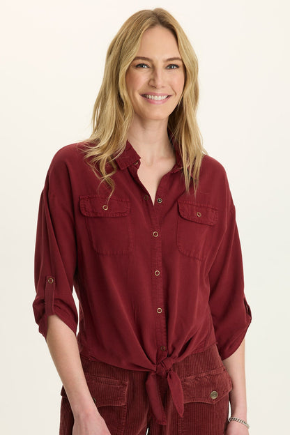 Tyrell Lightweight Tie-Front Button-Up
