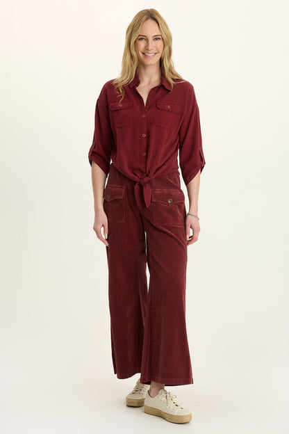 Tyrell Lightweight Tie-Front Button-Up