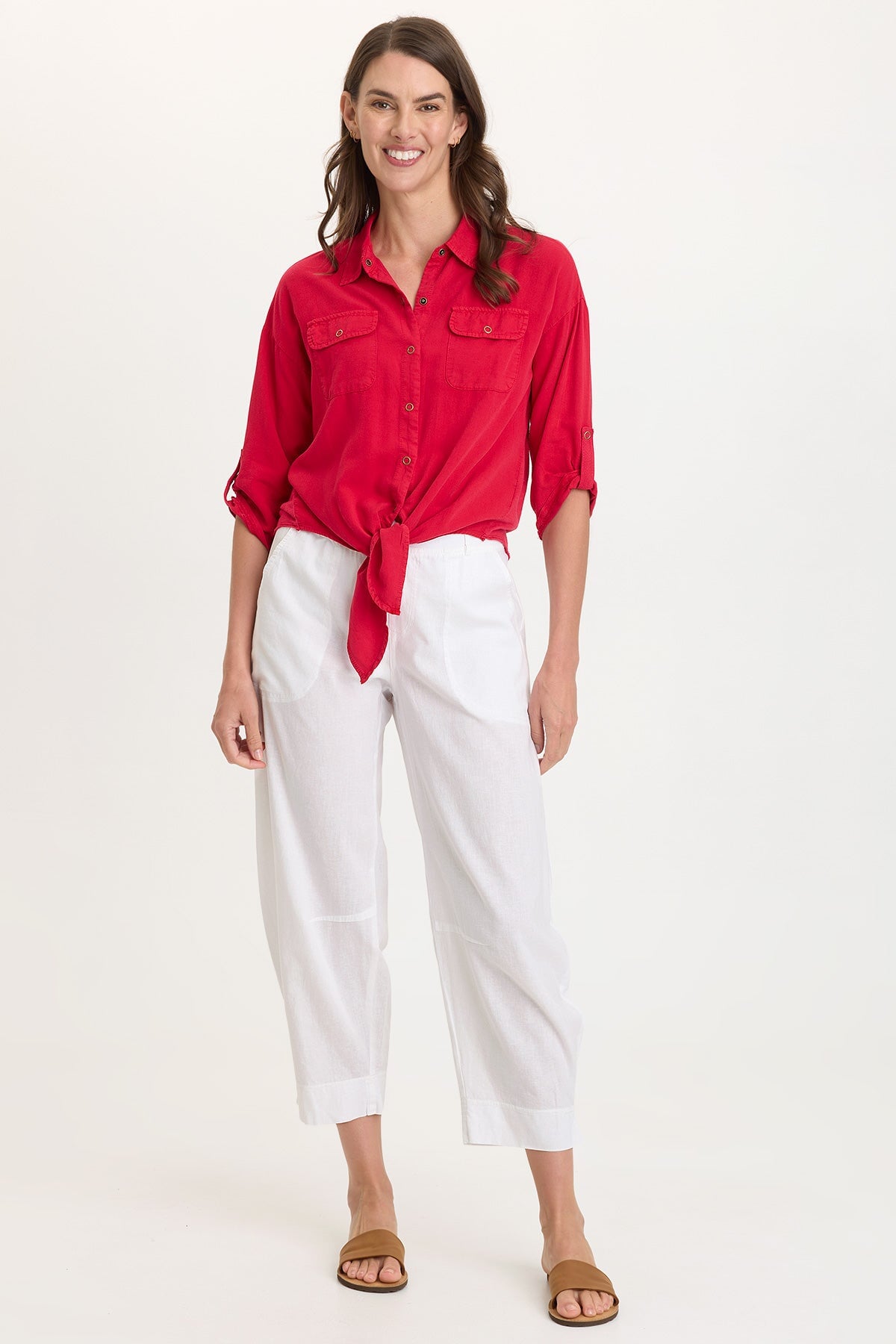 Tyrell Lightweight Tie-Front Button-Up