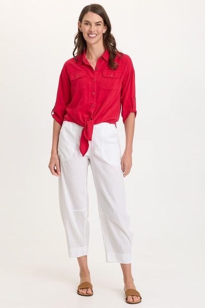 Tyrell Lightweight Tie-Front Button-Up