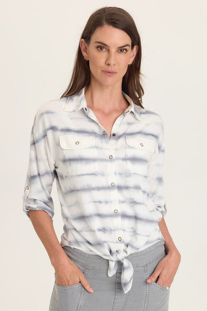 Tyrell Lightweight Tie-Front Button-Up