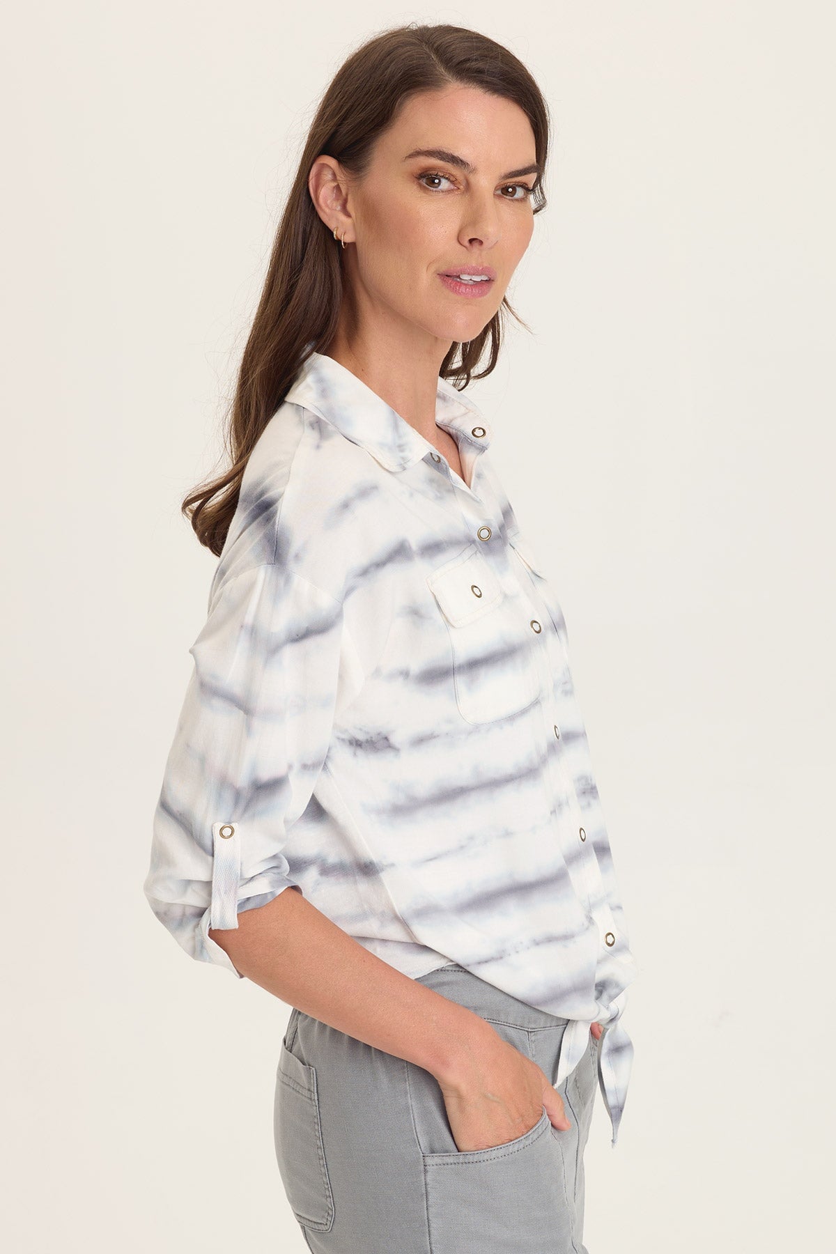 Tyrell Lightweight Tie-Front Button-Up