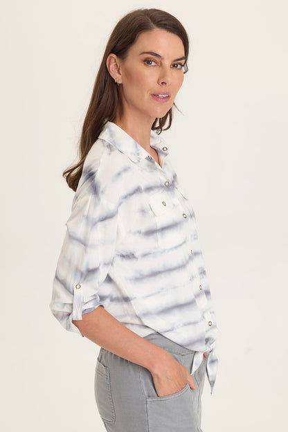 Tyrell Lightweight Tie-Front Button-Up