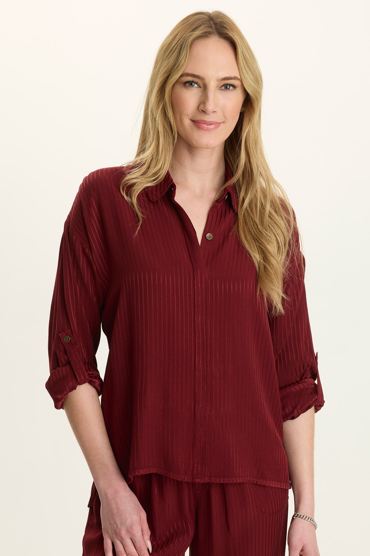 Aeson Relaxed-Fit Stripe Button-Up