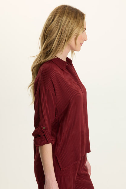 Aeson Relaxed-Fit Stripe Button-Up