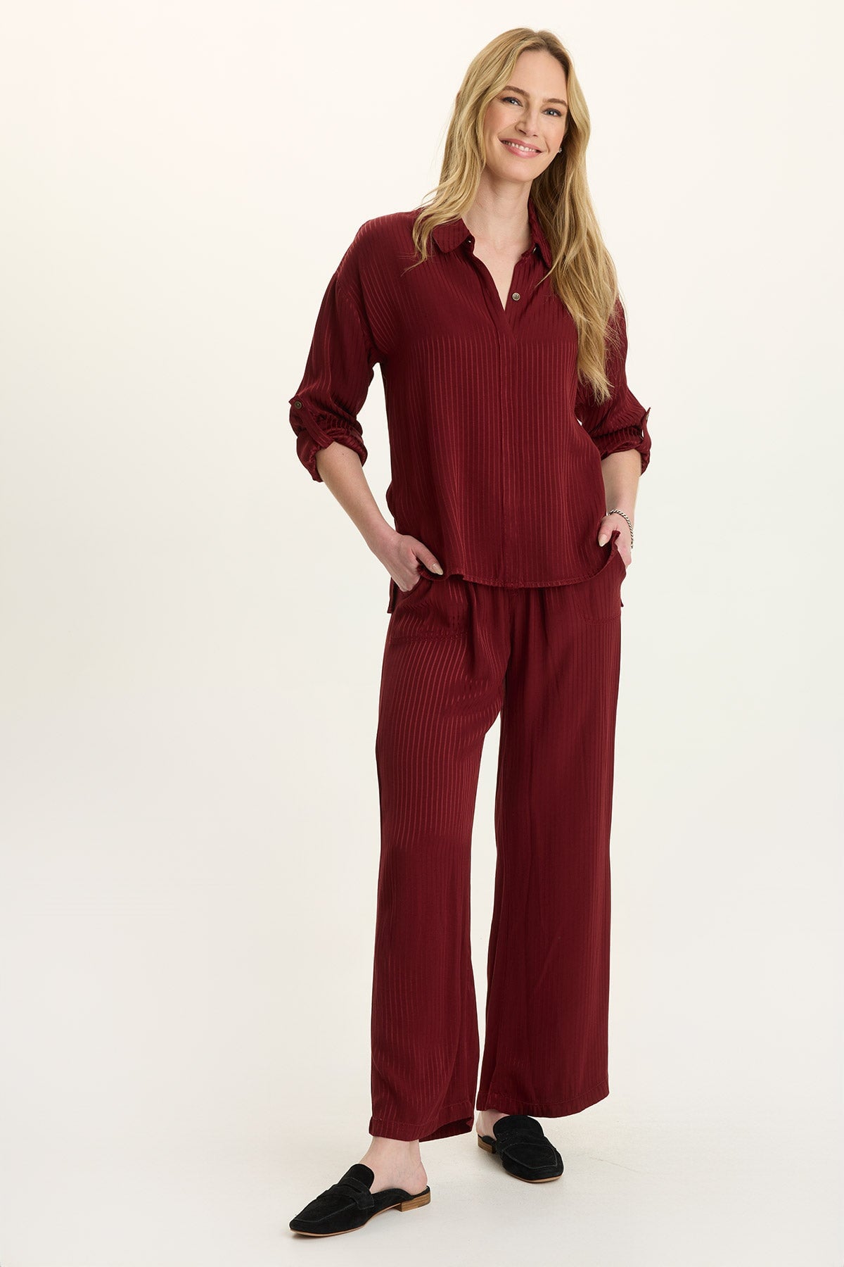Aeson Relaxed-Fit Stripe Button-Up