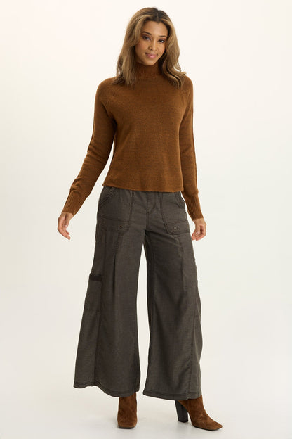 Tove Twill Cargo Wide-Leg Pant
